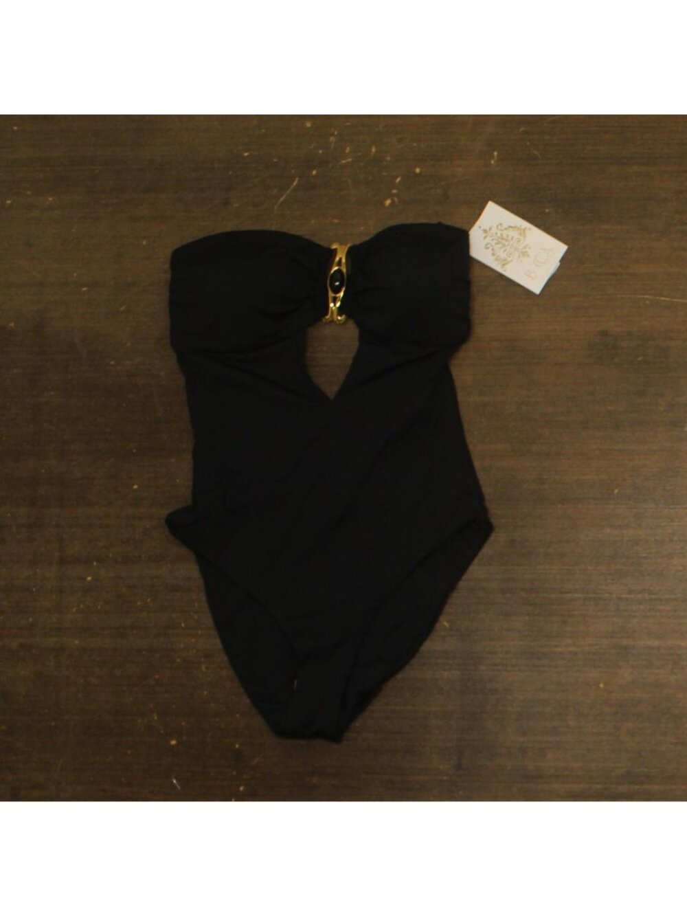 NEW Becca Womens Rock Solid Embelem Buckle One-Piece Swimsuit 361067 Black S